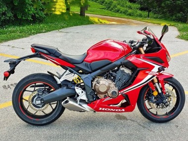 Purchase 2021-2023 Red White Black Stripe Honda CBR650R Motorcycle Fairings UK