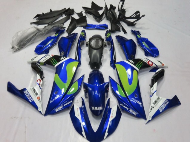 Purchase 2015-2018 Blue White Black Green Monster Yamaha YZF R3/R25 Motorcycle Fairings UK