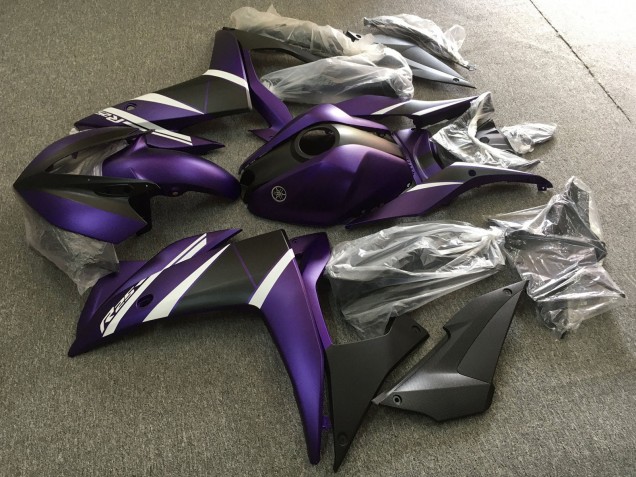 Purchase 2015-2018 White Purple Matte Black Yamaha YZF R3/R25 Motorcycle Fairings UK