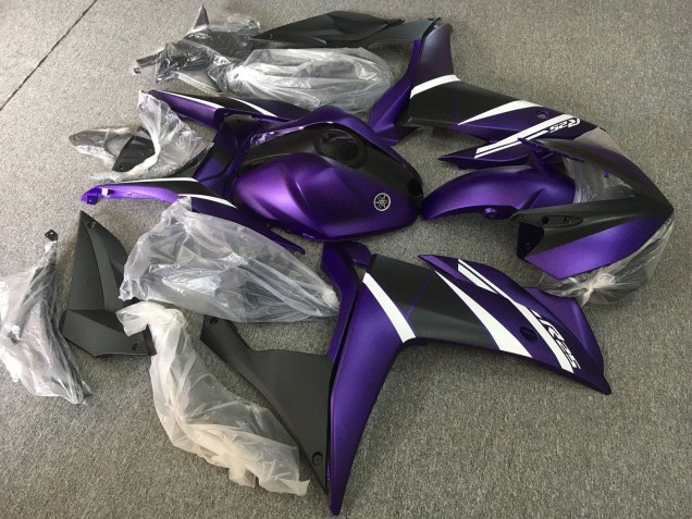 Purchase 2015-2018 White Purple Matte Black Yamaha YZF R3/R25 Motorcycle Fairings UK