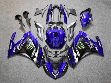 Purchase 2015-2018 Blue Black Monster Yamaha YZF R3/R25 Motorcycle Fairings UK