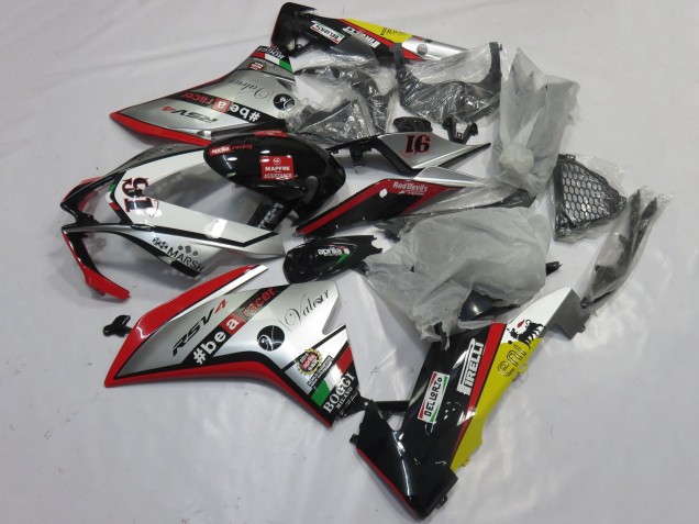 Purchase 2009-2015 Silver Red Black Yellow Aprilia RSV4 1000 Motorcycle Fairings UK