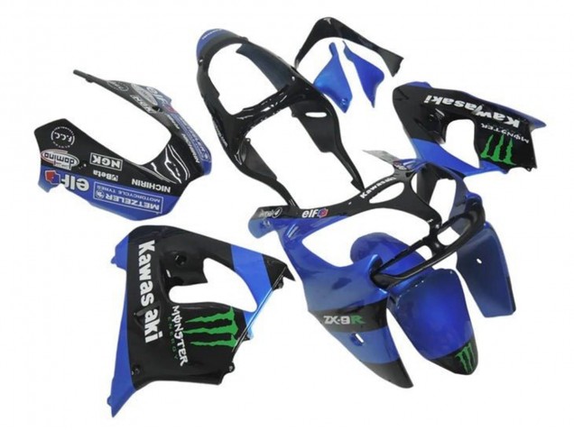Purchase 2000-2001 Blue Black Green Monster Kawasaki ZX9R Motorcycle Fairings UK