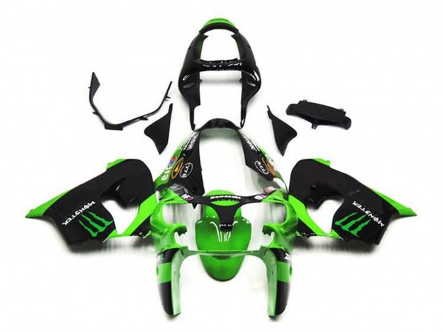 Purchase 2002-2003 Green Black Monster Kawasaki ZX9R Motorcycle Fairings UK