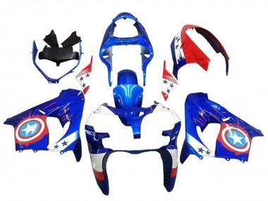Purchase 2002-2003 Blue White Red Captain America Star Kawasaki ZX9R Motorcycle Fairings UK