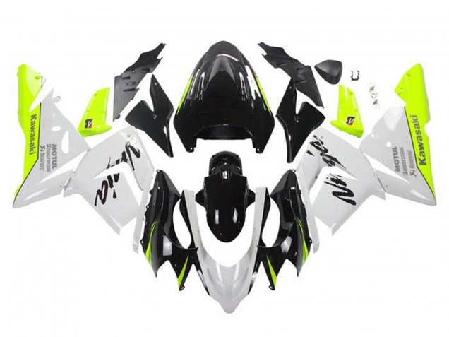 Purchase 2004-2005 White Black Neon Yellow Kawasaki ZX10R Motorcycle Fairings UK