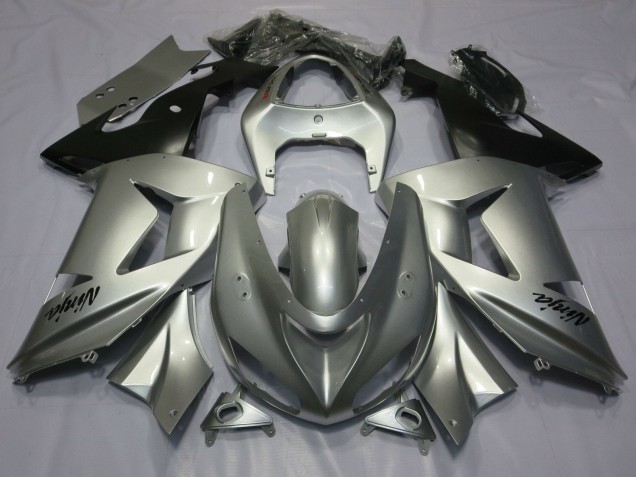 Purchase 2006-2007 Silver Matte Black Kawasaki ZX10R Motorcycle Fairings UK