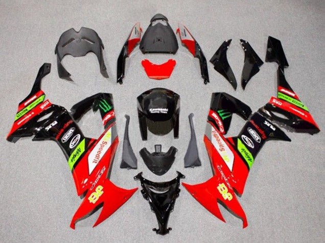 Purchase 2008-2010 Red Green Black Yellow Kawasaki ZX10R Motorcycle Fairings UK