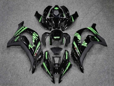 Purchase 2016-2020 Glossy Black Green Kawasaki ZX10R Motorcycle Fairings UK