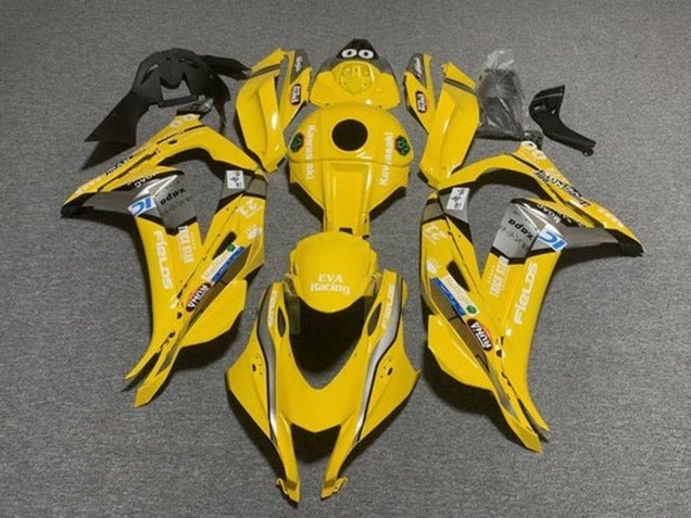 Purchase 2016-2020 Yellow Blue White Trick Star Eva Racing Kawasaki ZX10R Motorcycle Fairings UK