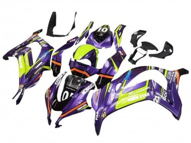 Purchase 2016-2020 Purple Yellow Trick Star Kobelco Kawasaki ZX10R Motorcycle Fairings UK