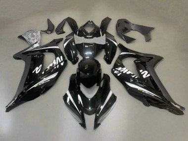 Purchase 2016-2020 Glossy Black White Stripe Kawasaki ZX10R Motorcycle Fairings UK