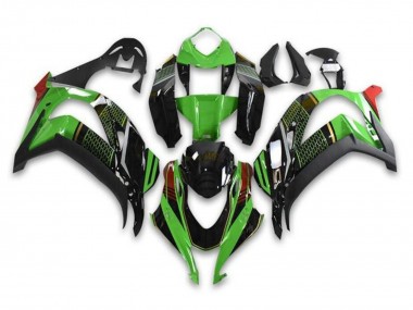 Purchase 2016-2020 Green Glossy Black Red Honeycomb Kawasaki ZX10R Motorcycle Fairings UK