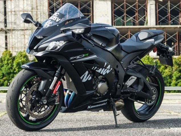Purchase 2016-2020 Matte Black White Green Kawasaki ZX10R Motorcycle Fairings UK