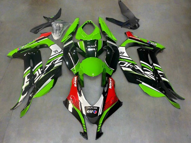Purchase 2016-2020 Green Black Red White Elf Kawasaki ZX10R Motorcycle Fairings UK