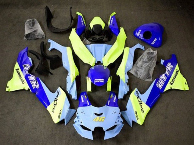 Purchase 2021-2025 Blue Yellow GYTR 46 Kawasaki ZX10R Motorcycle Fairings UK