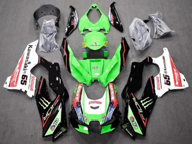 Purchase 2021-2025 Green Black Red White Blue Showr Elf Monster 65 Kawasaki ZX10R Motorcycle Fairings UK