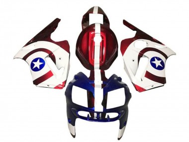 Purchase 2000-2001 Candy Red White Blue Captain America Kawasaki ZX12R Motorcycle Fairings UK