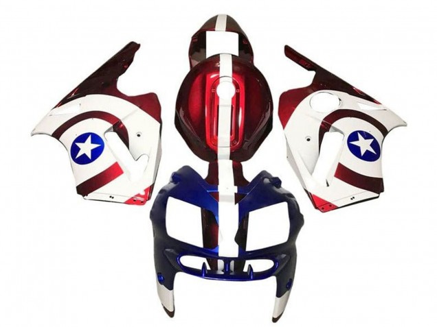 Purchase 2000-2001 Candy Red White Blue Captain America Kawasaki ZX12R Motorcycle Fairings UK
