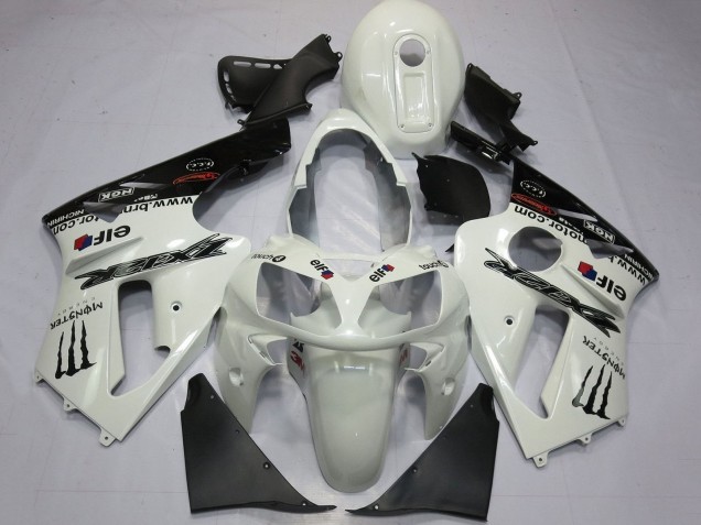 Purchase 2000-2001 Pearl White Black Elf Monster Energy Kawasaki ZX12R Motorcycle Fairings UK