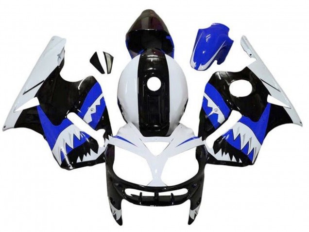 Purchase 2000-2001 White Black Blue Shark Kawasaki ZX12R Motorcycle Fairings UK