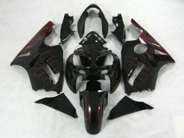 Purchase 2002-2006 Glossy Black Burgundy Flame Kawasaki ZX12R Motorcycle Fairings UK