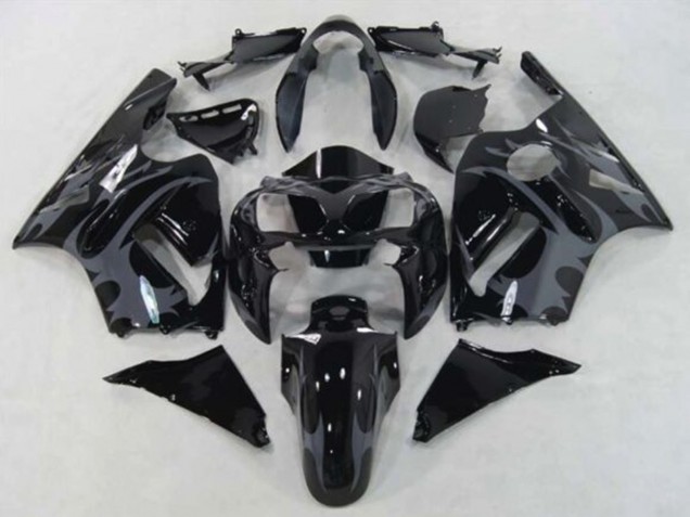 Purchase 2002-2006 Glossy Black Grey Tribal Kawasaki ZX12R Motorcycle Fairings UK