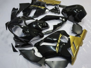Purchase 2002-2006 Glossy Black Gold Kawasaki ZX12R Motorcycle Fairings UK