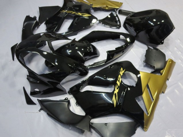 Purchase 2002-2006 Glossy Black Gold Kawasaki ZX12R Motorcycle Fairings UK