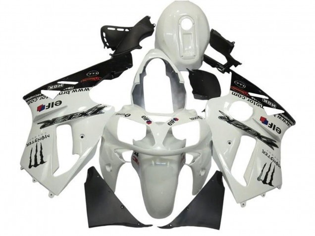 Purchase 2002-2006 Pearl White Black Elf Monster Kawasaki ZX12R Motorcycle Fairings UK