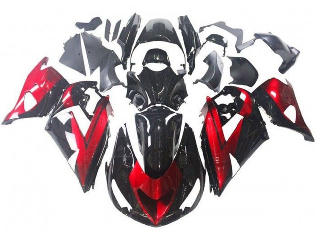 Purchase 2006-2011 Red Glossy Black Kawasaki ZX14R ZZR1400 Motorcycle Fairings UK