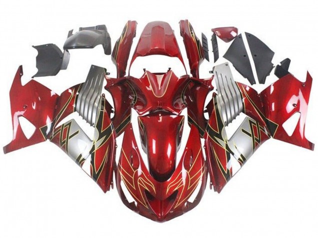 Purchase 2006-2011 Red Silver Black Gold Kawasaki ZX14R ZZR1400 Motorcycle Fairings UK