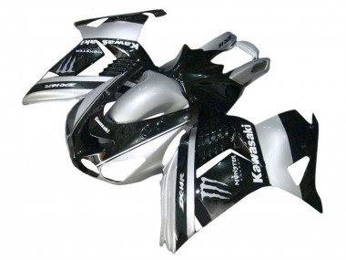 Purchase 2006-2011 Silver Black Monster Kawasaki ZX14R ZZR1400 Motorcycle Fairings UK