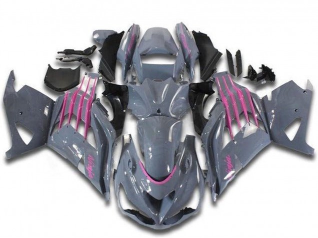 Purchase 2012-2024 Nardo Grey Pink Kawasaki ZX14R ZZR1400 Motorcycle Fairings UK