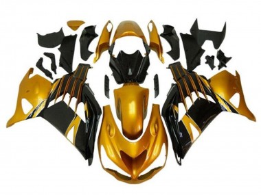 Purchase 2012-2024 Gold Glossy Black Kawasaki ZX14R ZZR1400 Motorcycle Fairings UK