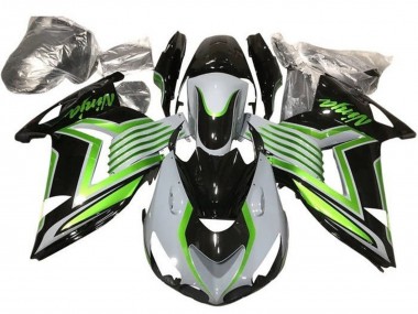 Purchase 2012-2024 White Green Glossy Black Kawasaki ZX14R ZZR1400 Motorcycle Fairings UK