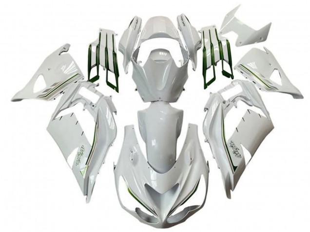 Purchase 2012-2024 White Green Silver Stripe Kawasaki ZX14R ZZR1400 Motorcycle Fairings UK