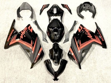 Purchase 2013-2024 Glossy Black Orange Kawasaki EX300 Motorcycle Fairings UK