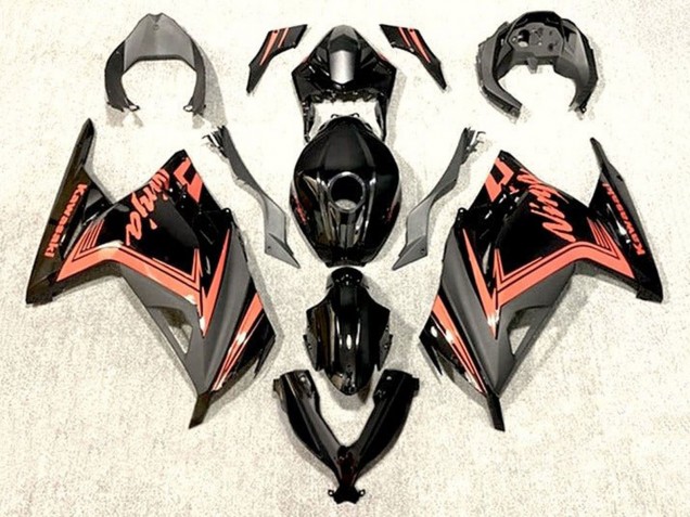 Purchase 2013-2024 Glossy Black Orange Kawasaki EX300 Motorcycle Fairings UK