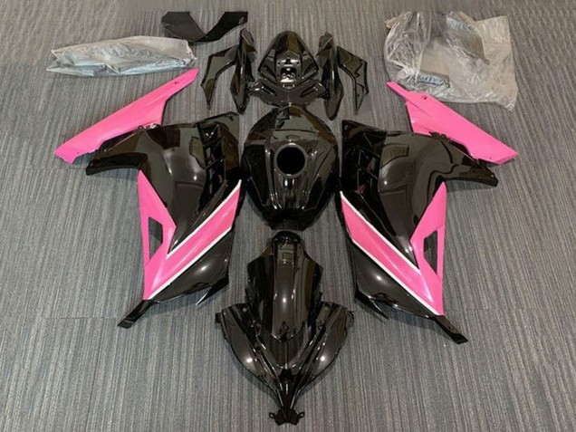 Purchase 2013-2024 Glossy Black Pink White Stripe Kawasaki EX300 Motorcycle Fairings UK