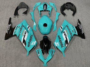 Purchase 2013-2024 Blue White Black Supreme Kawasaki EX300 Motorcycle Fairings UK