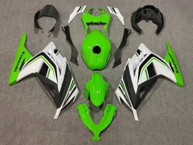 Purchase 2013-2024 Green White Black Stripe Kawasaki EX300 Motorcycle Fairings UK