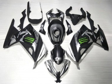 Purchase 2013-2024 Matte Black Silver Green Monster Kawasaki EX300 Motorcycle Fairings UK