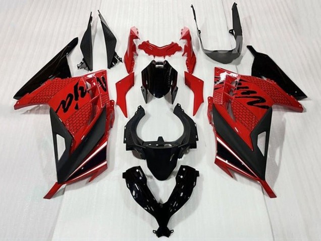 Purchase 2013-2024 Red Black White Stripe Kawasaki EX300 Motorcycle Fairings UK