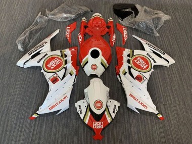 Purchase 2013-2024 White Red Lucky Strike Kawasaki EX300 Motorcycle Fairings UK