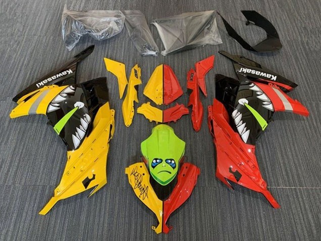 Purchase 2013-2024 Yellow Red Green Shark Kawasaki EX300 Motorcycle Fairings UK