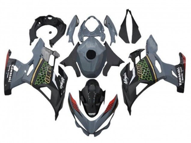 Purchase 2018-2024 Grey Black Red Honeycomb Kawasaki Ninja 400 Motorcycle Fairings UK