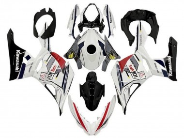 Purchase 2018-2024 White Grey Yellow Red Black Stripe Kawasaki Ninja 400 Motorcycle Fairings UK