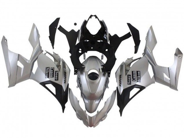Purchase 2018-2024 Silver Black Repsol Kawasaki Ninja 400 Motorcycle Fairings UK