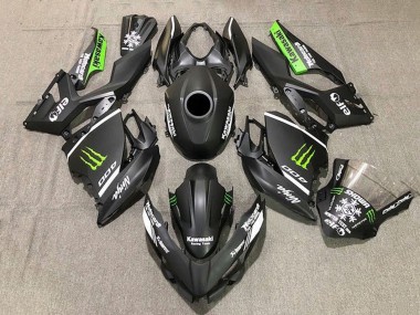 Purchase 2018-2024 Matte Black White Green Monster Snow Kawasaki Ninja 400 Motorcycle Fairings UK